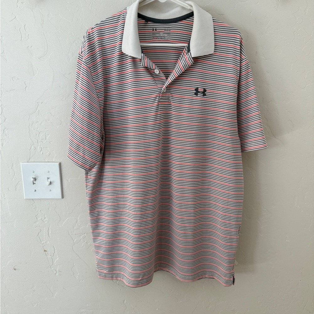Under Armour Multi-Stripe Performance Polo - White/Red/Black
